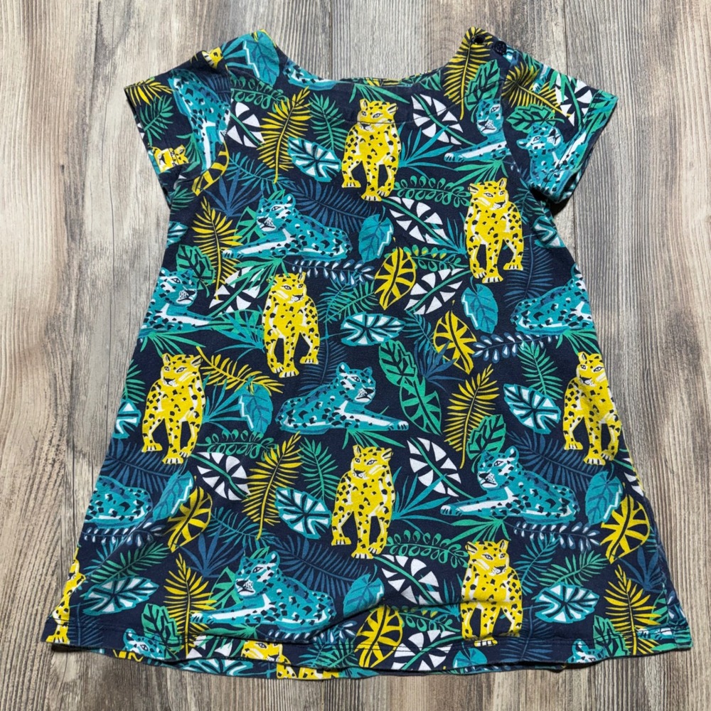 Spotted Zebra Girls 3T Tropical Jungle Leopard Print Short Sleeve A-Line Dress